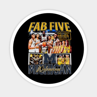 Michigan Basketball Fab Five Magnet